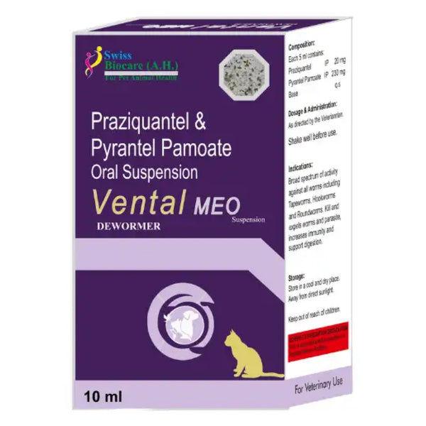 Corise Vental MEO Deworming Oral Suspension for Cats & Kittens | Praziquantel + Pyrantel Pamoate | 10 ml