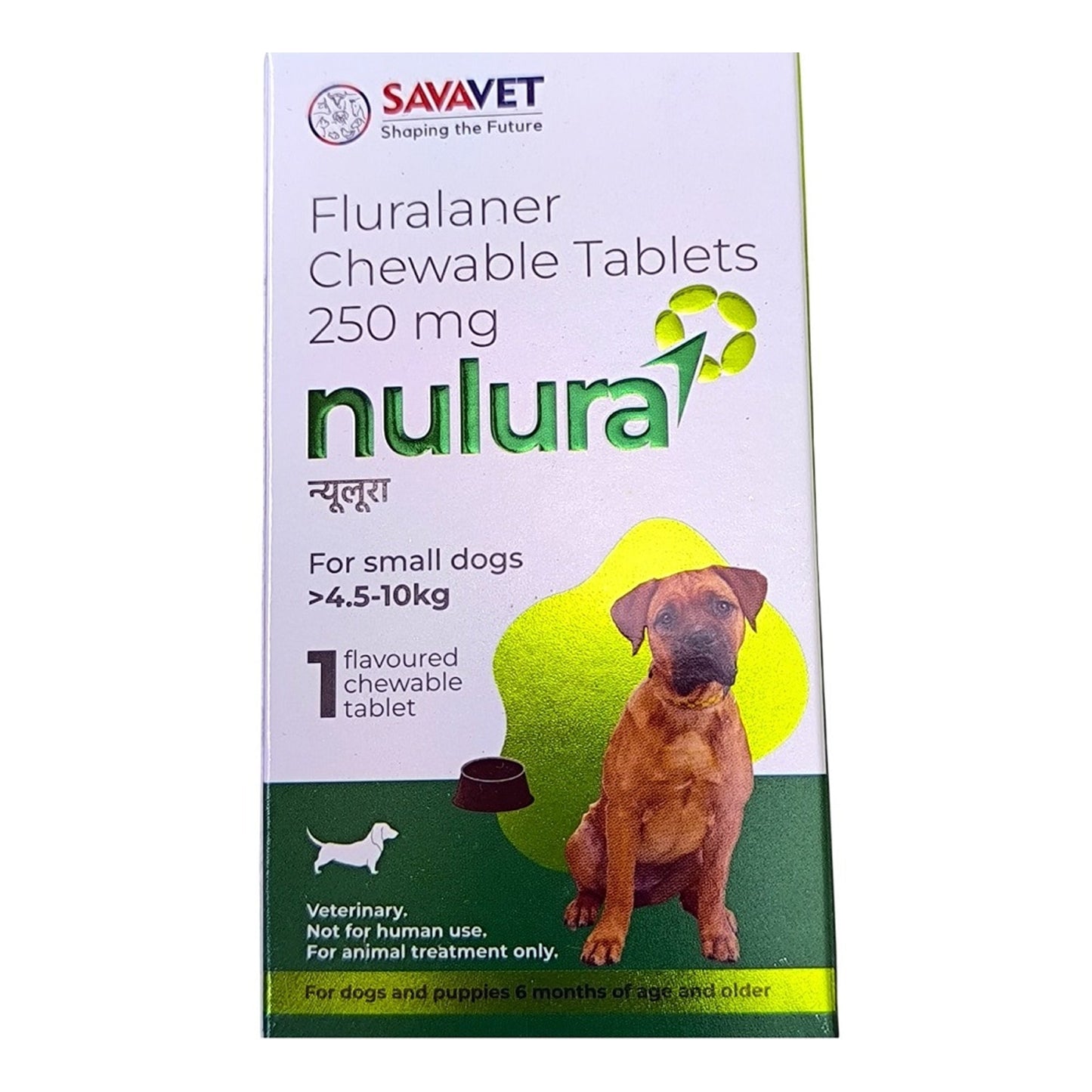 Savavet Nulura Fluralaner 250 mg chewable tick and flea tablet for small dogs 4.5-10 kg