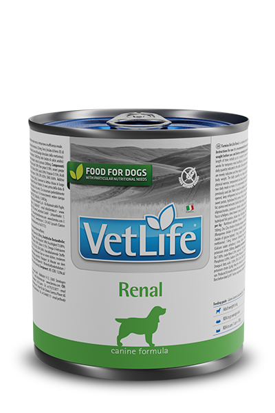VetLife Renal Wet Food Canine formula for dogs with renal support in a 300g can