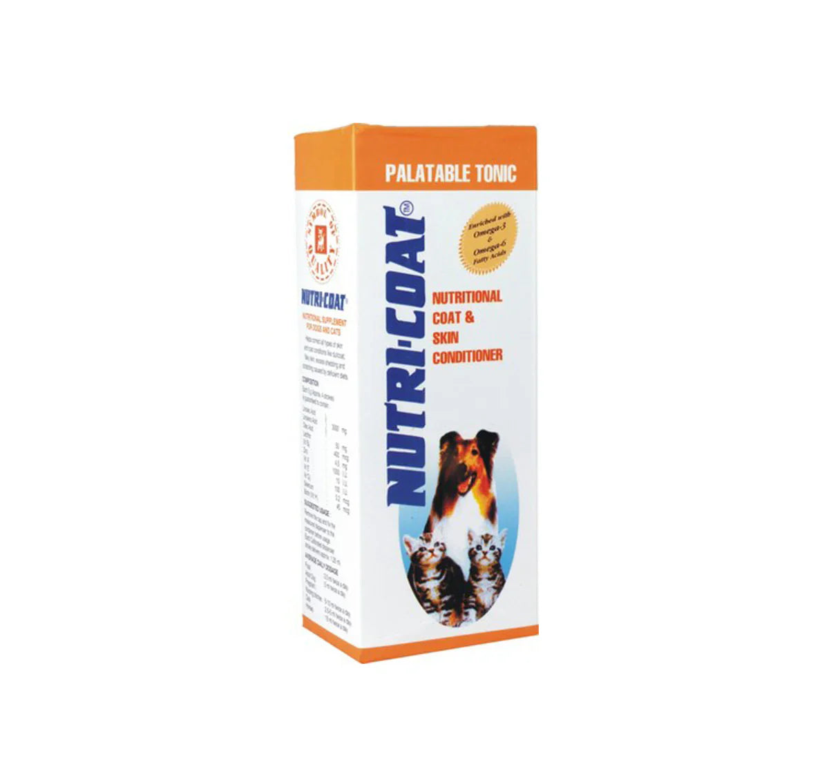 NutriCoat Nutritional coat and skin conditioner palatable tonic for dogs and cats with omega fatty acids and vitamins