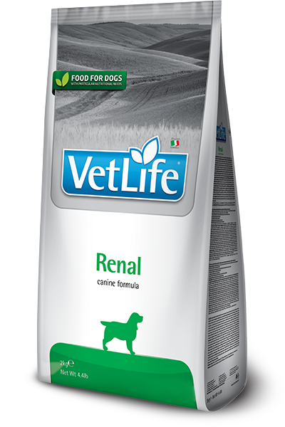 VetLife Renal Canine Food dry dog food for renal support with natural ingredients and vitamins in 2kg to 12kg bags