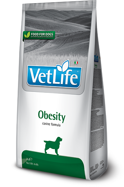 VetLife Obesity Canine dry dog food for weight management and diabetes support in adult dogs.