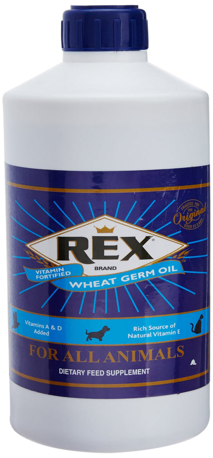 Rex Wheat Germ Oil for Dogs & Cats - Made in USA - Premium Anti-Hairfall Supplement - Pet Central