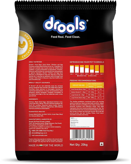 DROOLS ADULT 20KG (CHICKEN AND EGG)