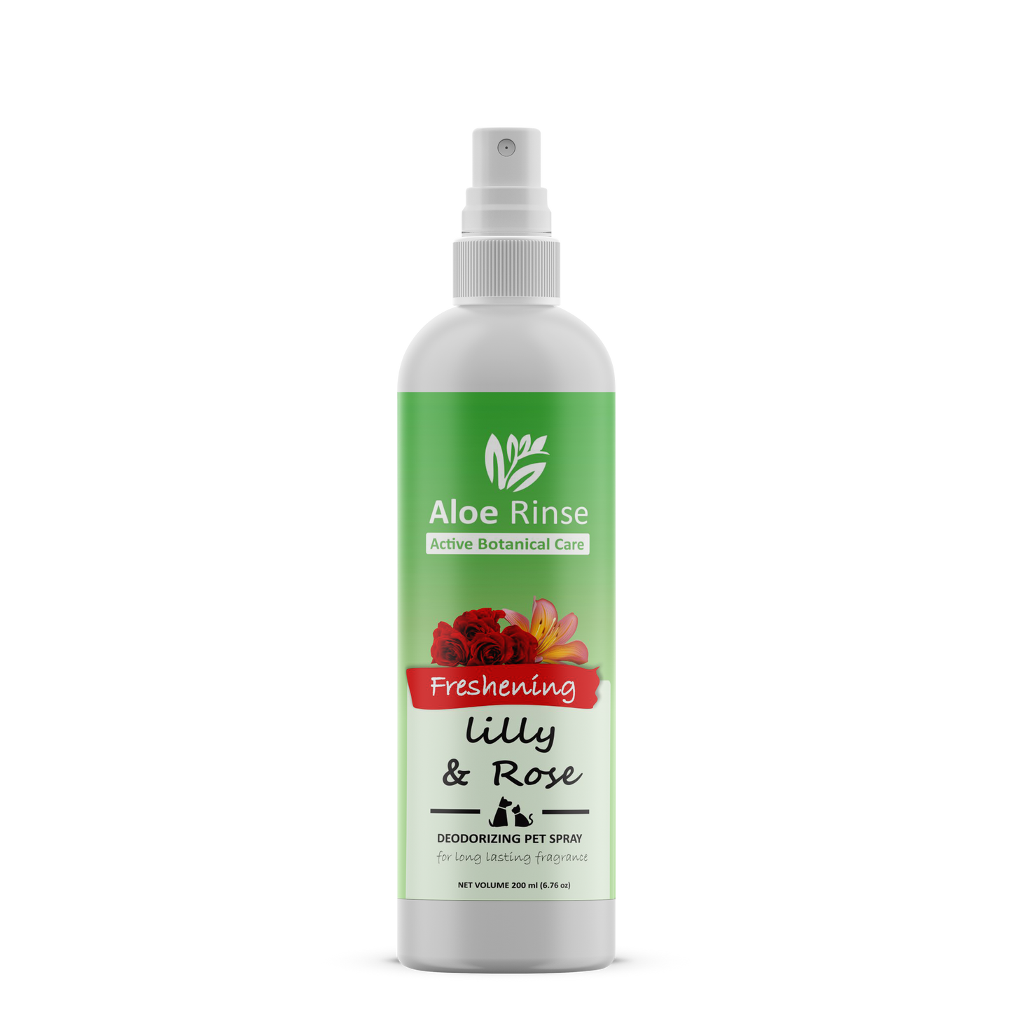 Aloe Rinse Lily & Rose Freshening Spray for Dogs & Cats - Deodorising Coat Perfume & Grooming Mist, 200 ml
