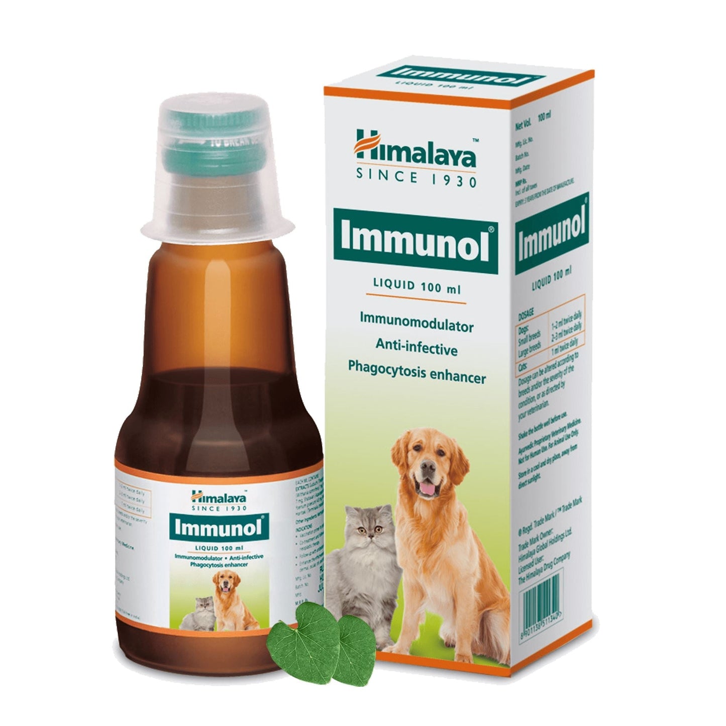 Immunol 100ml liquid immunomodulator for dogs and cats to enhance immunity and fight infections by Himalaya