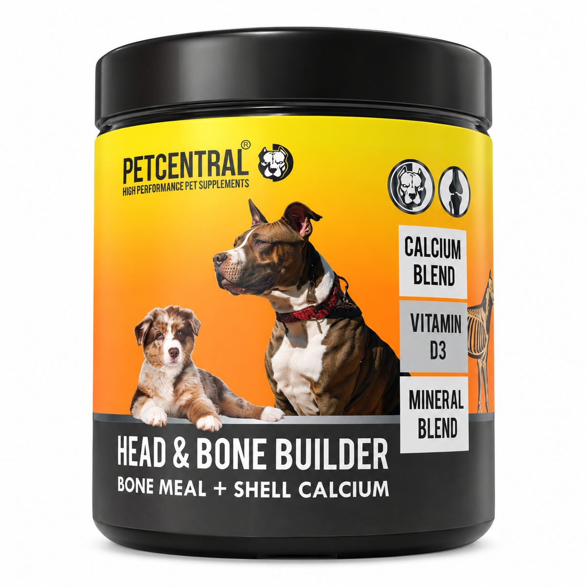 PETCENTRAL® Head & Bone Builder – Calcium & Mineral Supplement for Dogs