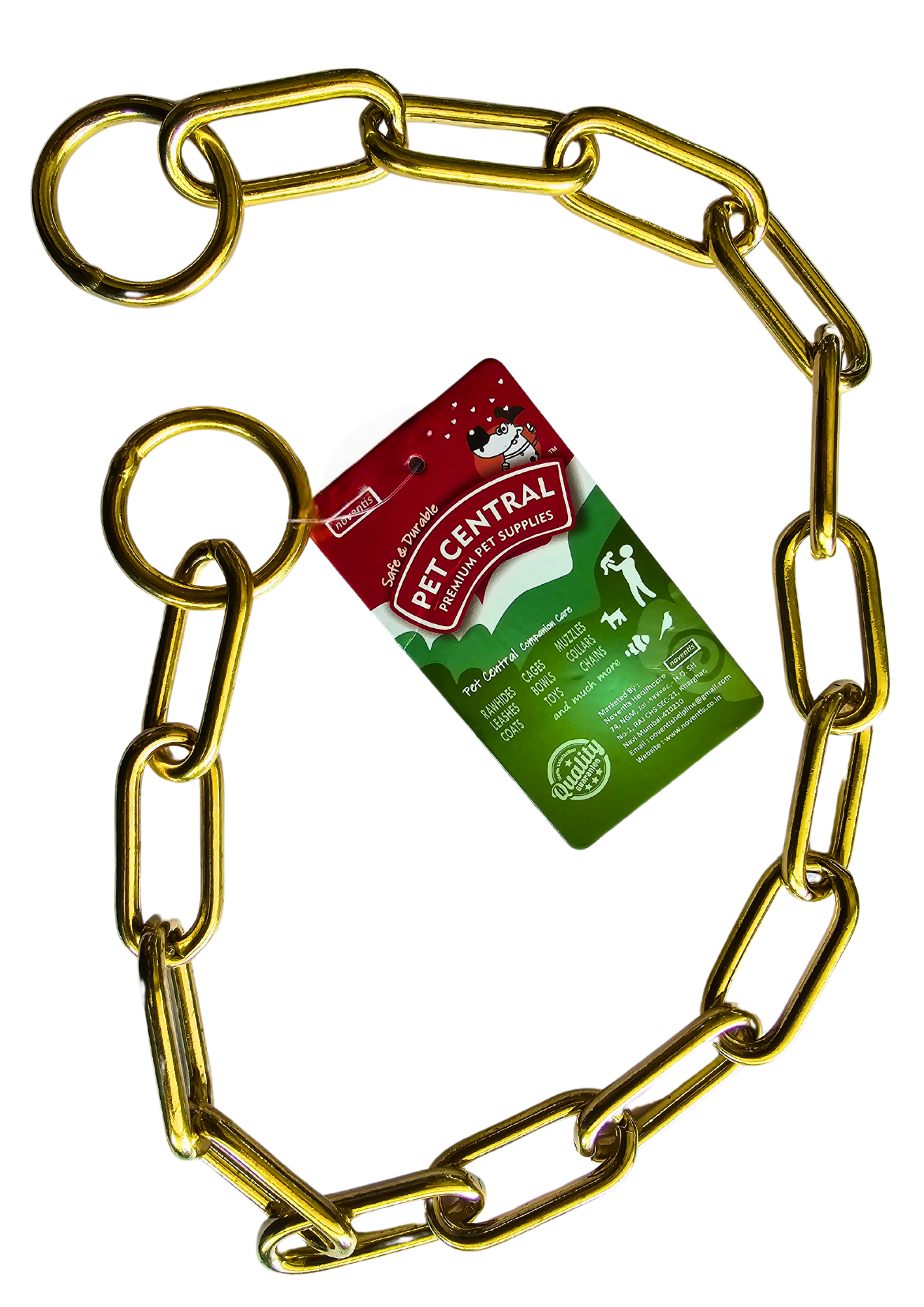 PETCENTRAL Brass Long Link Choke Chain for Dogs – Pet Central