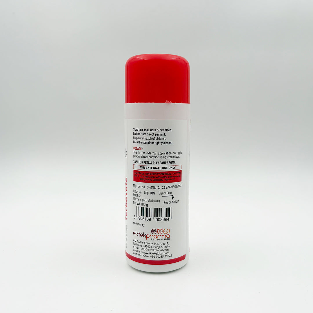 Terbovate Antifungal Dusting Powder for Dogs & Cats - Skin Hygiene & Ringworm Support, 100 g
