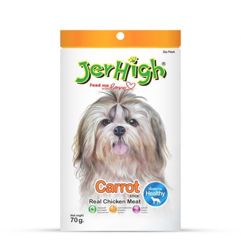 Jerhigh Carrot Meaty Dog Treat 70gm with real chicken meat for healthy nutrition
