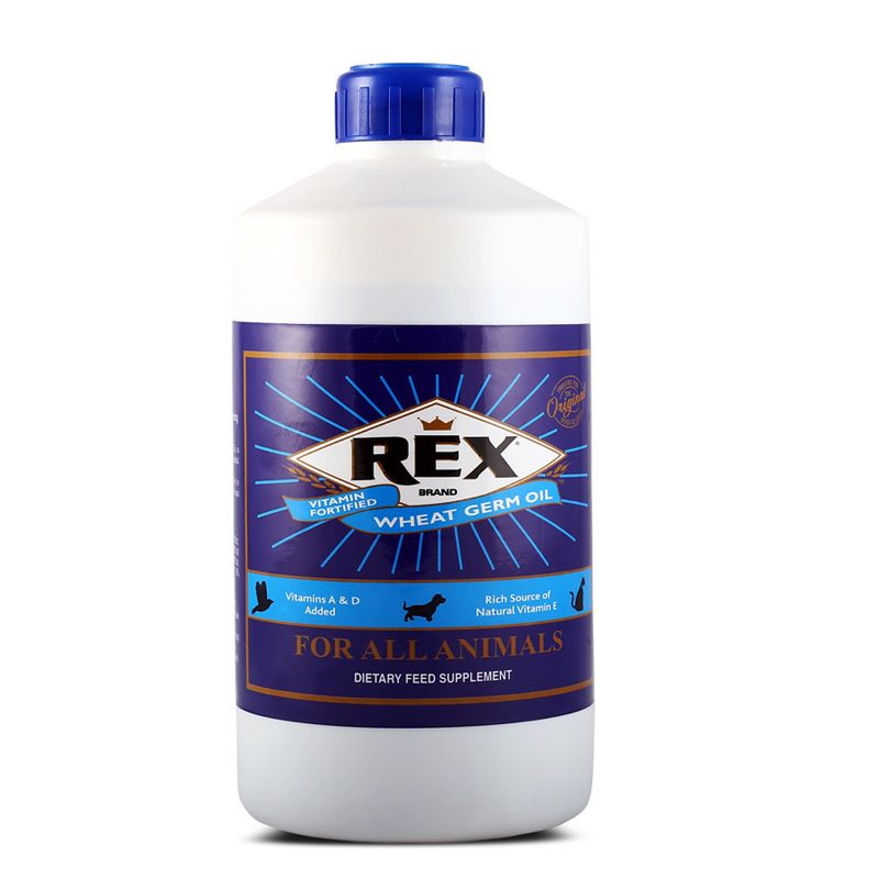 Rex Wheat Germ Oil for Dogs & Cats - Made in USA - Premium Anti-Hairfall Supplement - Pet Central