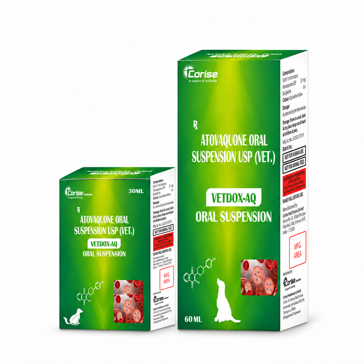 Corise Vetdox-AQ Atovaquone Oral Suspension for Dogs & Cats | 375 mg/5 ml | 60 ml