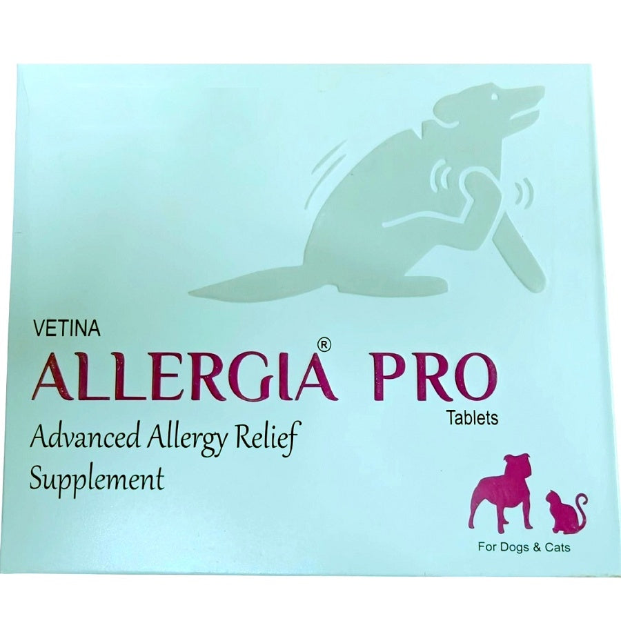 Vetina Allergia Pro Allergy Relief Tablet for Dogs & Cats | Quercetin, Omega-3, Vitamins A C E | 30 Tablets