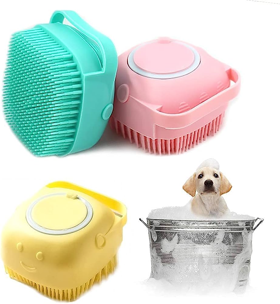 Soft Silicone Dog Bath Brush / Soap Dispenser - Pet Central