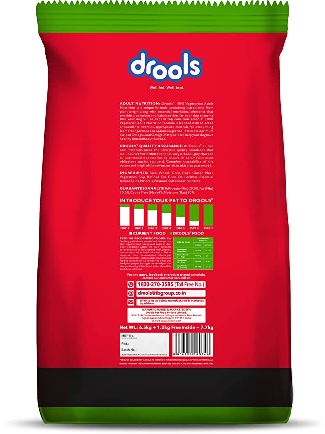Drools 100% Vegetarian Adult Dog Dry Food - Pet Central