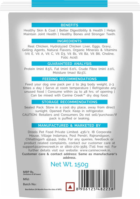 Canine Creek Real Chicken Gravy for Adult Wet Dog Food, 150gm ( Pack of 15 ) - Pet Central