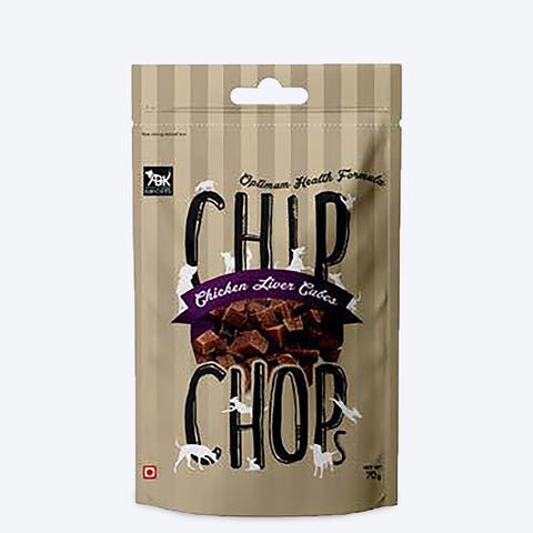 Chip Chops Chicken Liver Cubes 70g resealable pack for all dog breeds nutritious pet snack