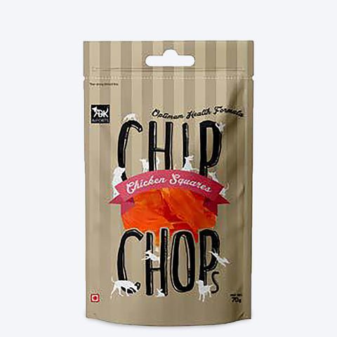 Chip Chops Chicken Squares 70g dog treat resealable pack suitable for all breeds nutritious snack