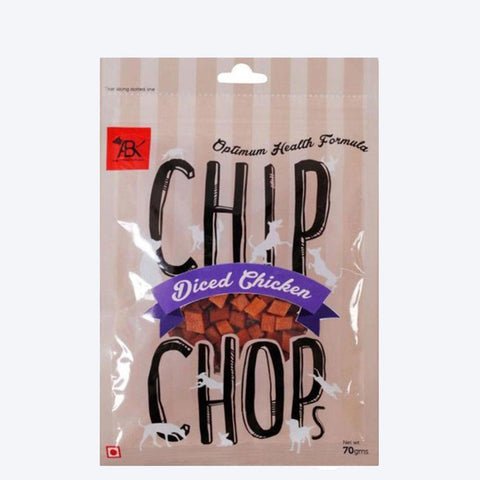 Chip Chops Diced Chicken dog treats in resealable packet 70g