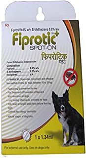 Fiprotic Plus Spot on 1.34 ml for dogs 10-20 kg flea and tick treatment with fipronil and s-methoprene fast-acting and long-lasting