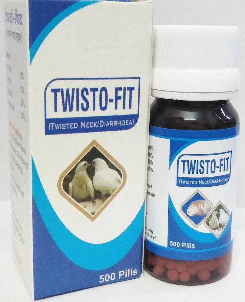 TWISTO-FIT 1500 Pills for twisted neck, diarrhea, and weight loss in birds, 3 packs of 500 pills each