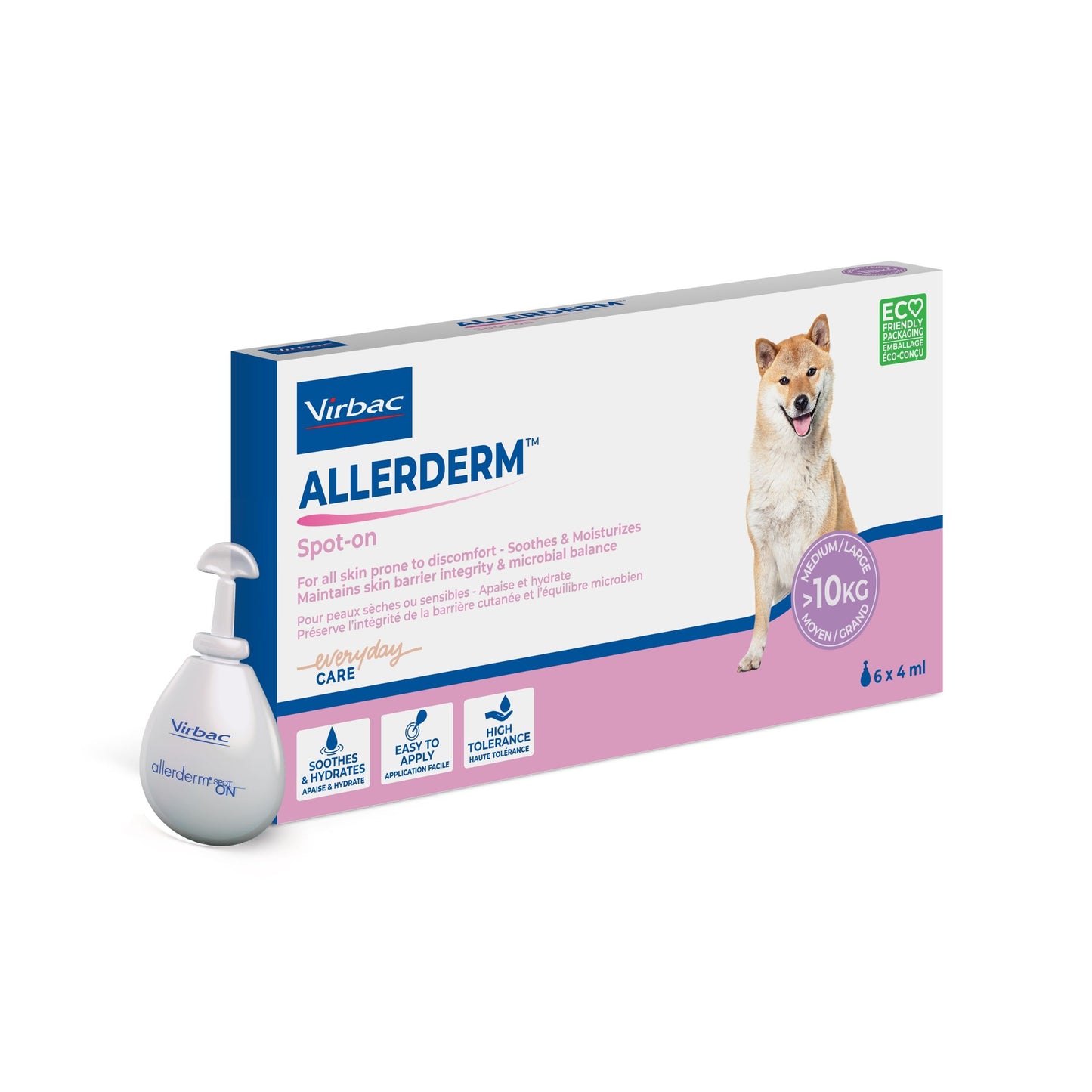 Virbac Allerderm spot-on packaging for dogs on a white background