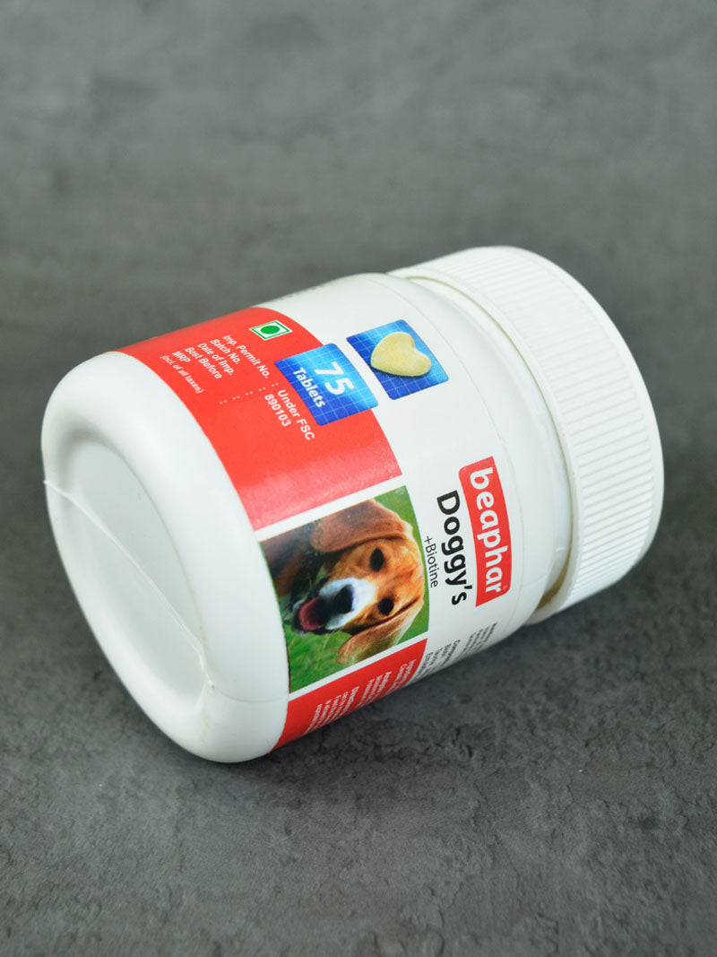 Beaphar Doggy's Biotine Tablets, Dog Supplement, 75 Tablets - Pet Central