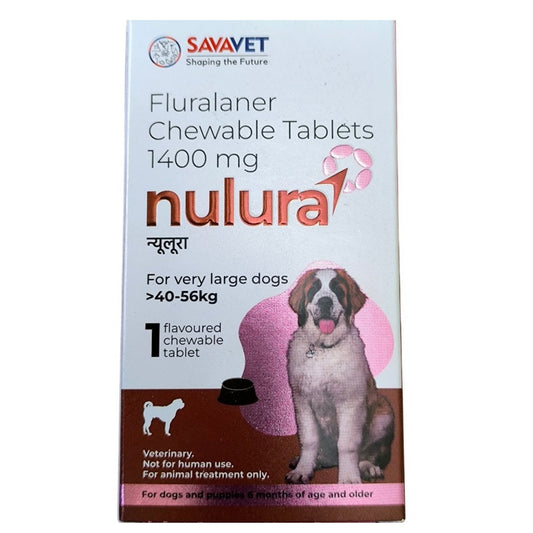 Savavet Nulura Fluralaner chewable tablet 1400 mg for large dogs 40-56kg tick and flea treatment