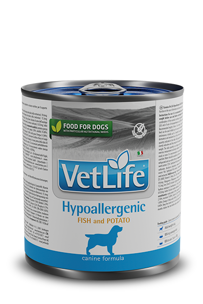 VetLife Hypoallergenic Fish and potato Wet Food Can