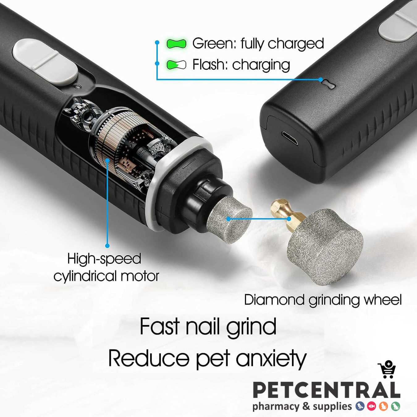 Pet Central Professional Electric Dog Nail Grinder for Pets - Pet Central