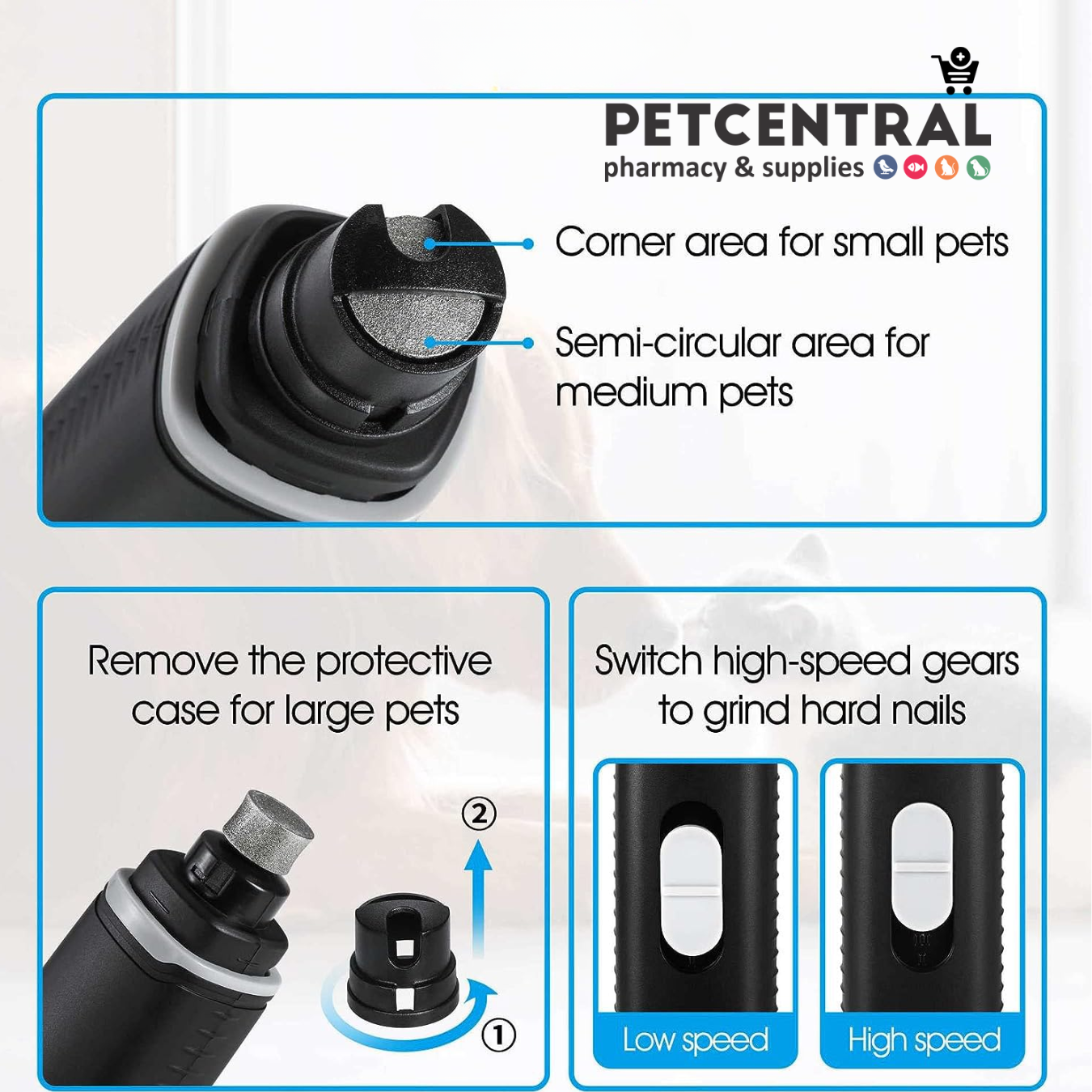 Pet Central Professional Electric Dog Nail Grinder for Pets - Pet Central