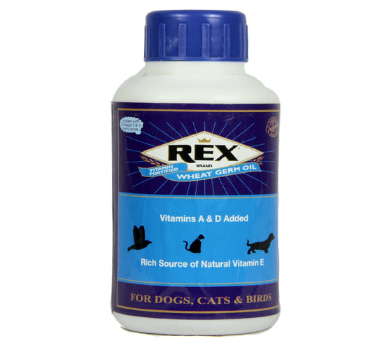 Rex Wheat Germ Oil for Dogs & Cats - Made in USA - Premium Anti-Hairfall Supplement - Pet Central