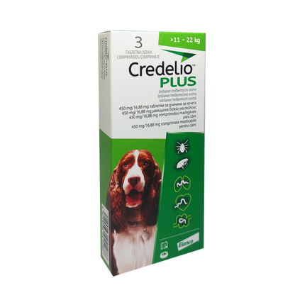 Elanco Credelio Plus Chewable Tablets for Dogs | Flea, Tick, Worm & Heartworm Protection | 3 Tabs (3 Months Supply)