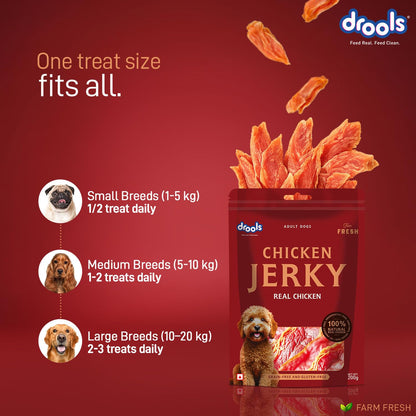 Drools Adult Dog Treat Chicken Jerky, Real Chicken Flavour, Grain Free & Gluten Free