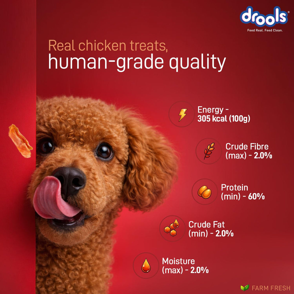 Drools Adult Dog Treat Chicken Jerky, Real Chicken Flavour, Grain Free & Gluten Free