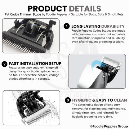 Codos Spare Blade for CP-9700 / CP-9600 / CP-9200 Pet Trimmer | Replacement Grooming Blade for Dogs & Cats