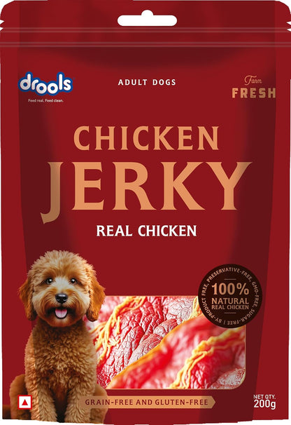 Drools Adult Dog Treat Chicken Jerky, Real Chicken Flavour, Grain Free & Gluten Free