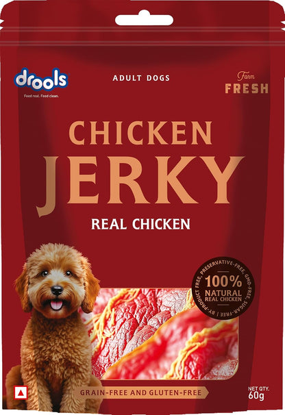 Drools Adult Dog Treat Chicken Jerky, Real Chicken Flavour, Grain Free & Gluten Free
