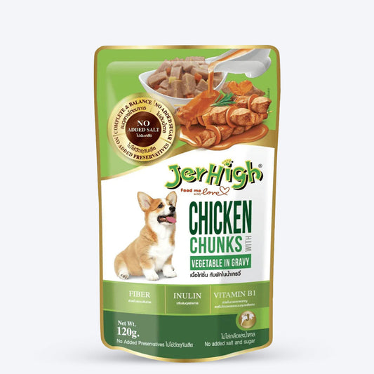 JerHigh Chicken & Vegetable in Gravy Wet Dog Food - 120 g packs