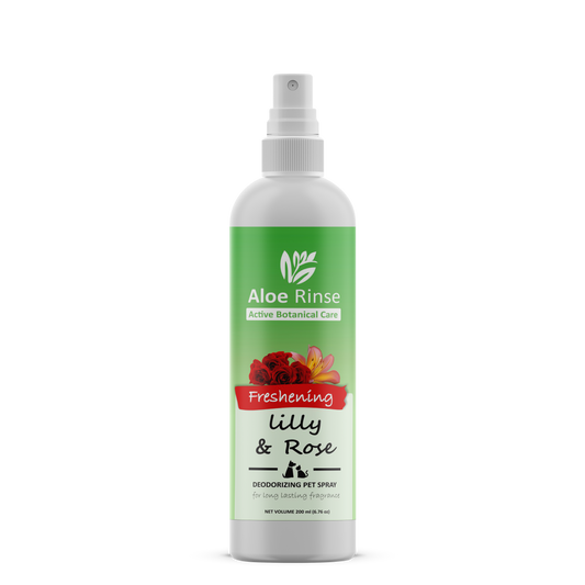 Aloe Rinse Lily & Rose Freshening Spray for Dogs & Cats - Deodorising Coat Perfume & Grooming Mist, 200 ml