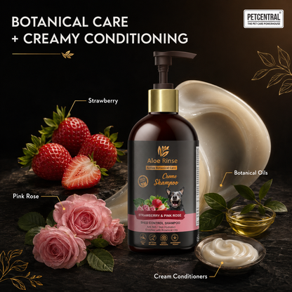 Aloe Rinse Strawberry & Pink Rose Shed-Control Shampoo - 300 ml