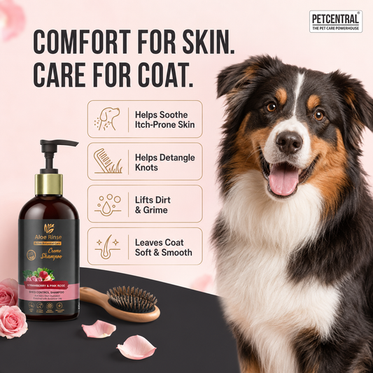 Aloe Rinse Strawberry & Pink Rose Shed-Control Shampoo - 300 ml