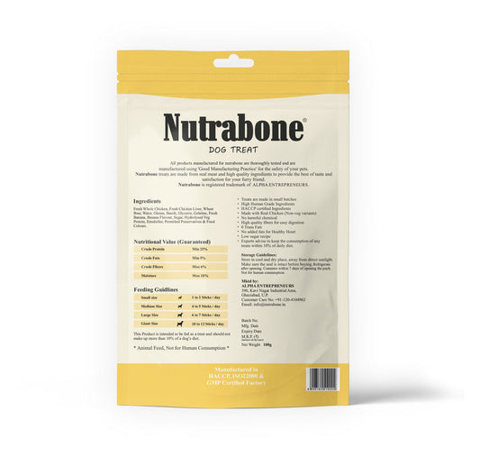 Nutrabone Banana & Chicken Dog Treat 100gm