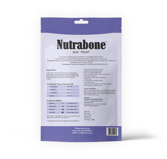Nutrabone Blueberries & Chicken Dog Treat 100gm