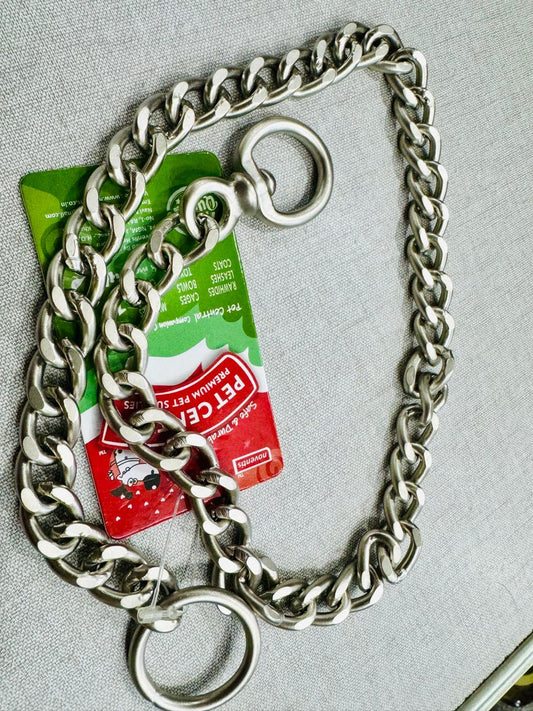 PETCENTRAL Grainder Gun Metal Choke Chain for Dogs