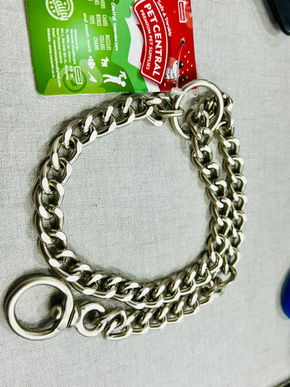 PETCENTRAL Grainder Gun Metal Choke Chain for Dogs