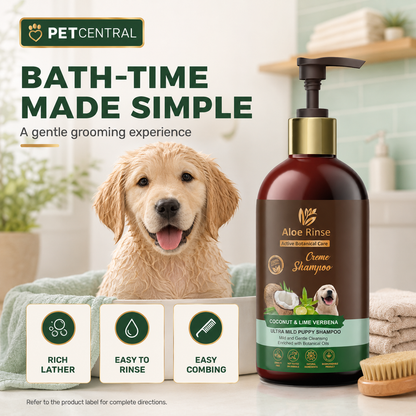Aloe Rinse Coconut & Lime Verbena Puppy Creme Shampoo - 300 ml