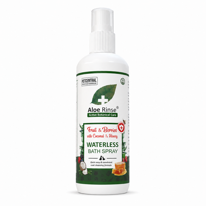 Aloe Rinse Fruit & Berries Waterless Bath Spray for Dogs & Cats | No-Rinse Dry Shampoo | Coconut, Honey & Aloe Vera | 200 ml