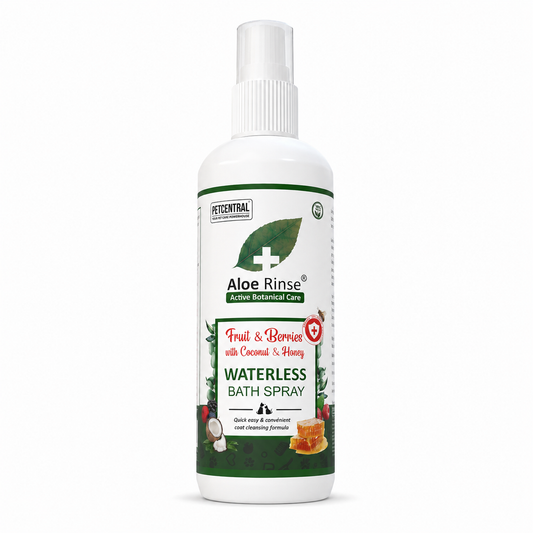 Aloe Rinse Fruit & Berries Waterless Bath Spray for Dogs & Cats | No-Rinse Dry Shampoo | Coconut, Honey & Aloe Vera | 200 ml