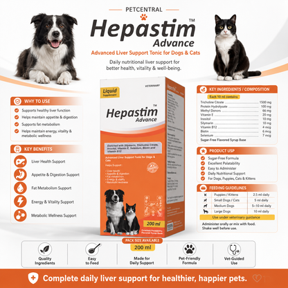 Hepastim Advance Liver Support Tonic for Dogs & Cats - 200 ml